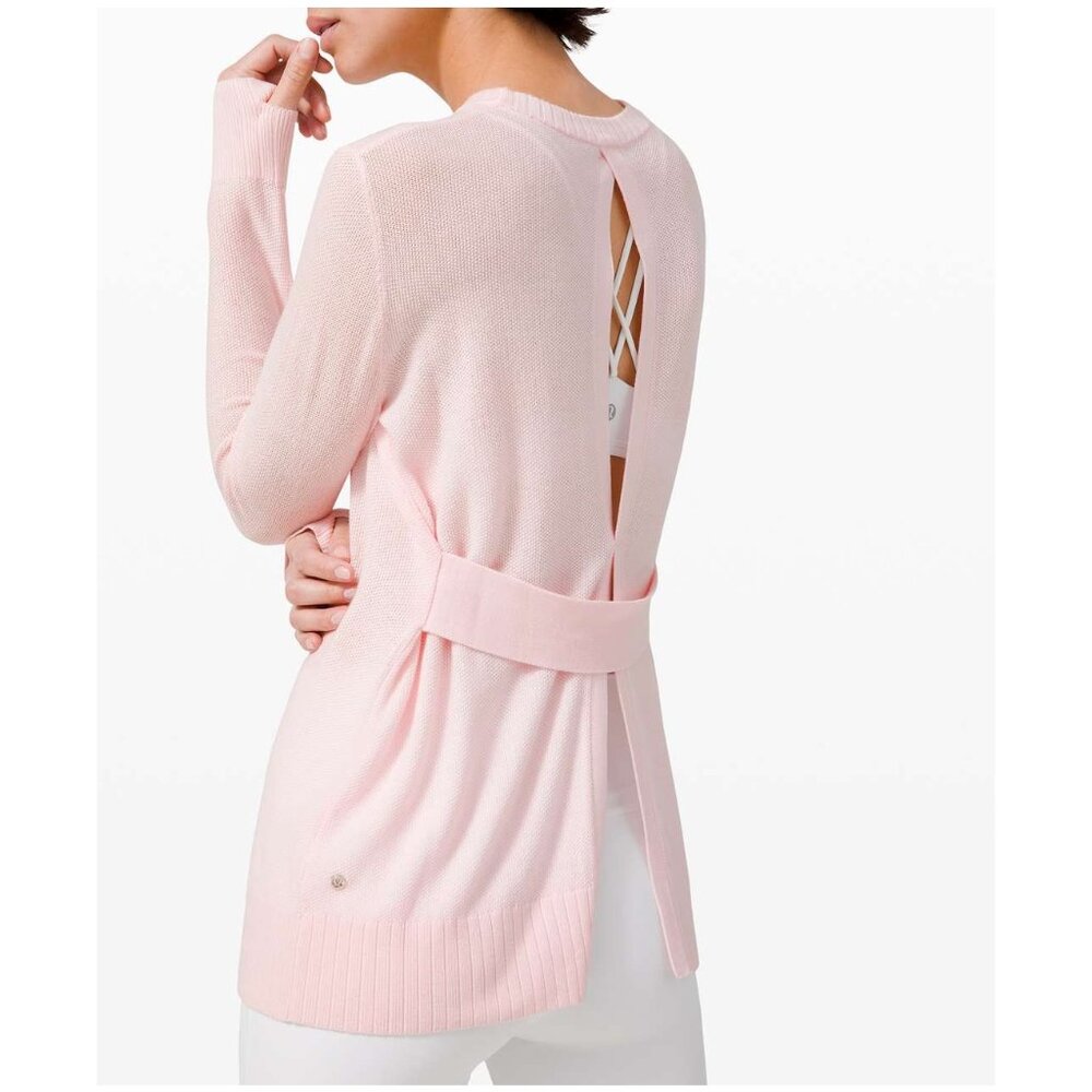 Lululemon Sincerely Yours Sweater / Size 10 / Pink Glow Cashlu Relaxed - Picture 1 of 10